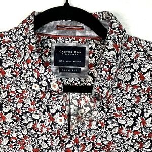 Cactus Man Ricky Singh Floral Button Down Shirt  Mens Size L "Slim Fit"